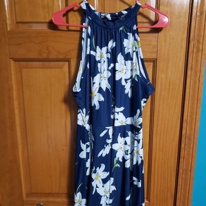 Blue and White Floral Mini Dress